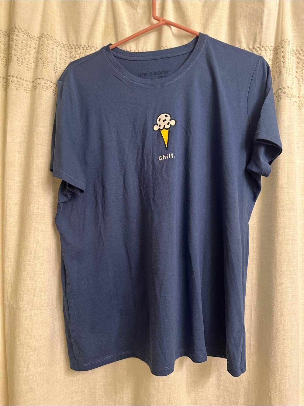 Life Is Good Navy Tee with Ice Cream Cone Graphic